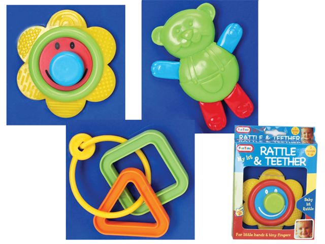 Rattle & Teether 3-Asstd