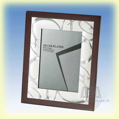 Metal Wooden Frame - Walnut Color