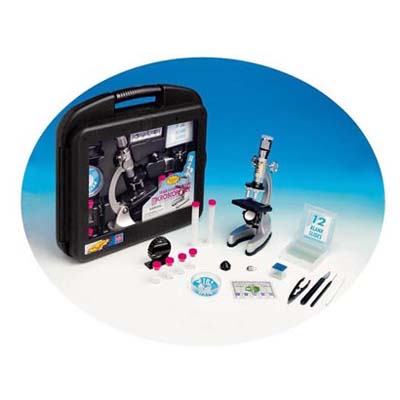 64 pc 100x-1200x Zoom Die-cast Microscope Set in Hand Carrying Case