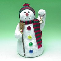 13 inches JELLY SNOWMAN W/ BELL & BRUSH