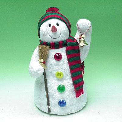 13 inches JELLY SNOWMAN W/ BELL & BRUSH