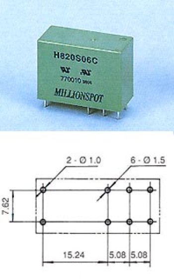 H820 SERIES,HEAVY DUTY SLIM TYPE POWER RELAY; SIZE: 29.5x13x21mm AT 5A