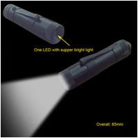 Flashlight with one super-bright LED