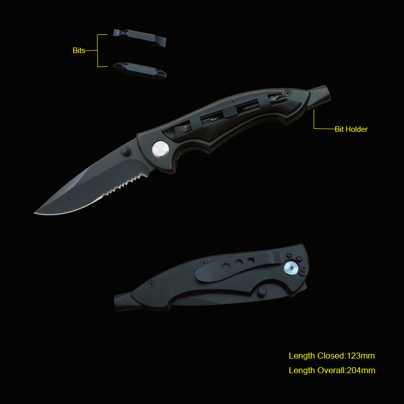 Folding Knife With Drive Bits