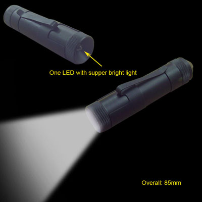 Flashlight with one super-bright LED