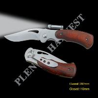 Wooden Handle Knife With Led Flashlight(#3140)