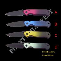 Mini Pocket Knife With Anodized Aluminum Handle (#3159)