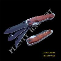 Camping & Sport Knife With Wooden Handle (#3100)