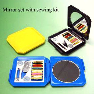 Mirror set with sewing kit