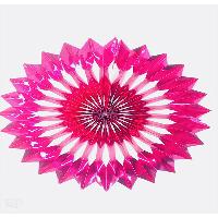 16 inches Hot Pink Pleated Fan