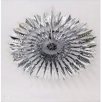 16 inches Silver Pleated Fan