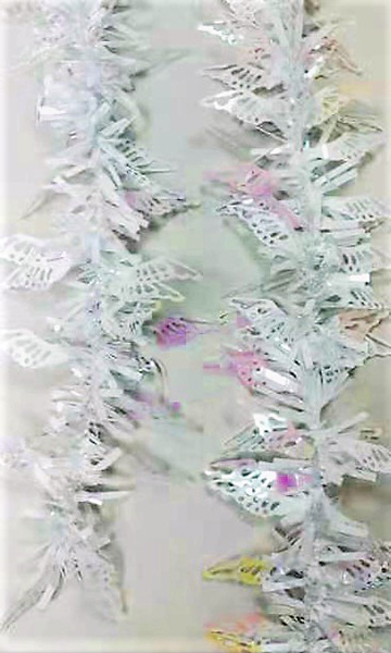 150mm x 2M Christmas Snow White Angel Wing Tinsel, Brand New