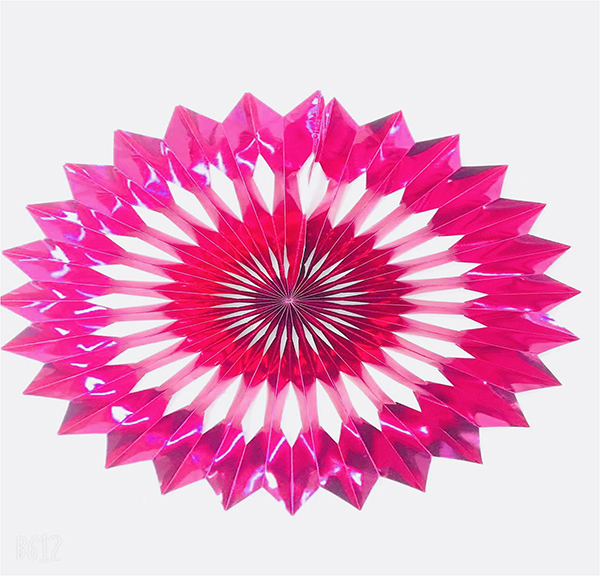16 inches Hot Pink Pleated Fan