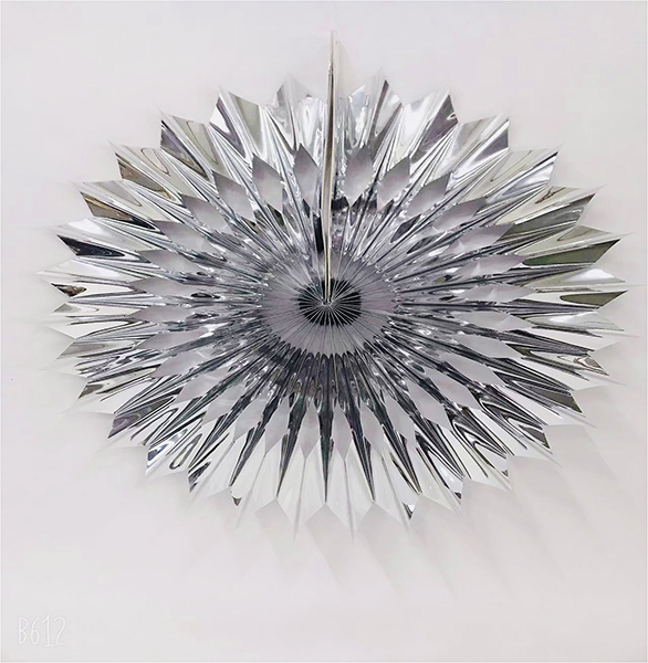 16 inches Silver Pleated Fan