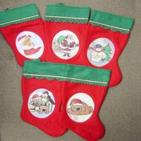 Sell STOCKING ASSORTMENT - SANTA, SNOWMAN , DOG , CAT , BEAR (CUTE VERSION)