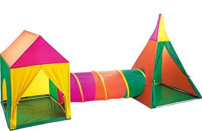 Play House + Tunnel + Indian Tent ( 3-In-1 )