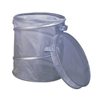 Pop Up Silver Mesh Barrel with Cover Top