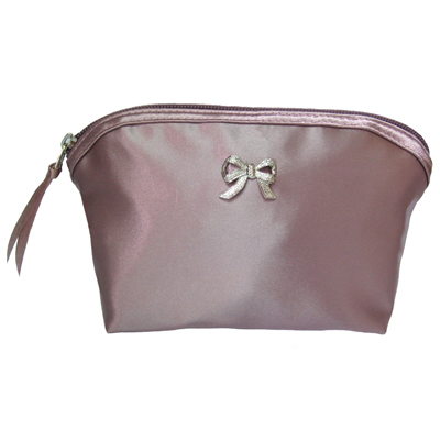Satin Zippered pouch with Ribbon