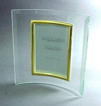 Bent Beveled Glass Photo Frame