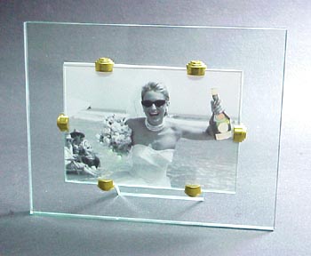 Glass Photo Frame with Gold/Silver Metal Clip