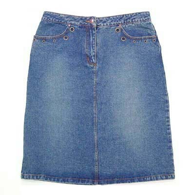 Future-Eyelet Denim Skirt