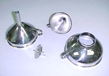 Stainless steel funnels with filter