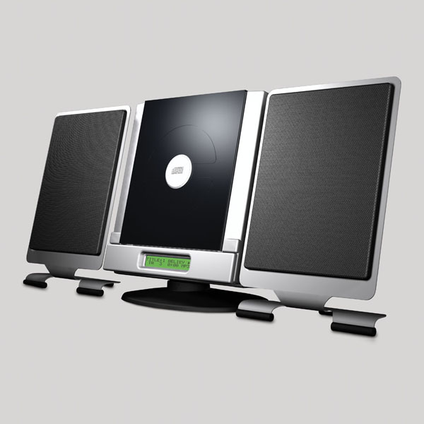 Vertical CD/MP3 Micro System with NXT speakers