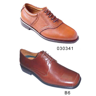 Leather Upper Lace Up Leather / Rubber Sole Men Dress Shoes USA6.5-13