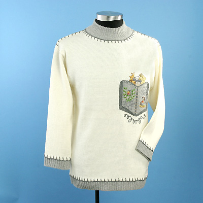 Ladies' Intersia with Hand Embroidery Pullover