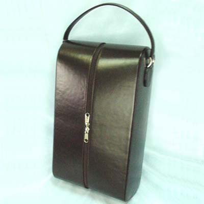 Wine bag (made by pvc w/split leather)