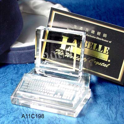 Crystal Computer Name Card Holder Ornament