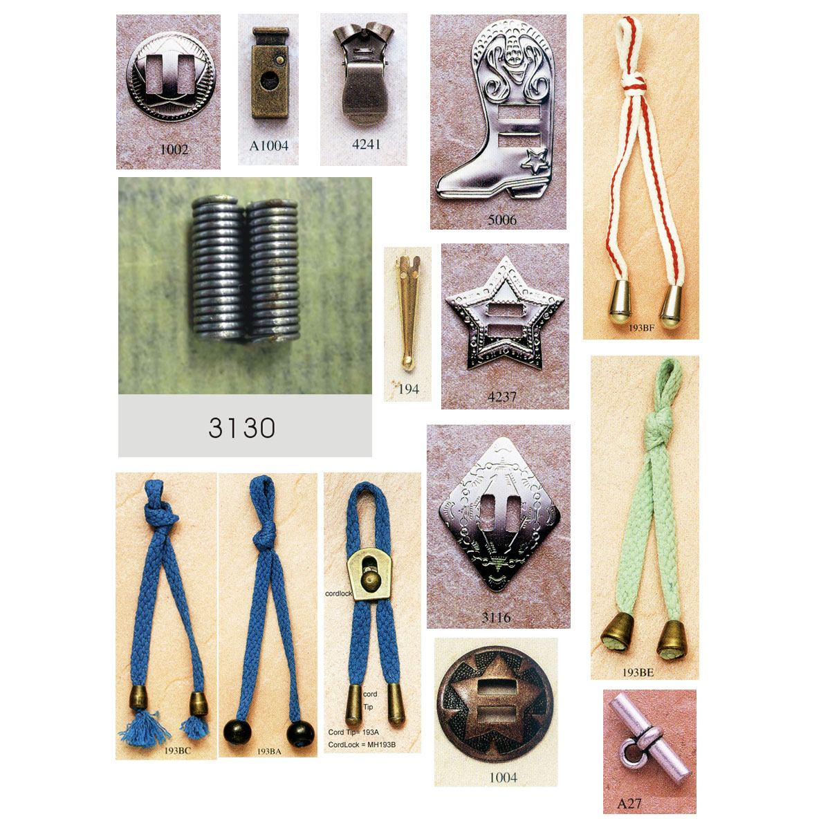 Cord Lock & Tip, Toggle - Metal