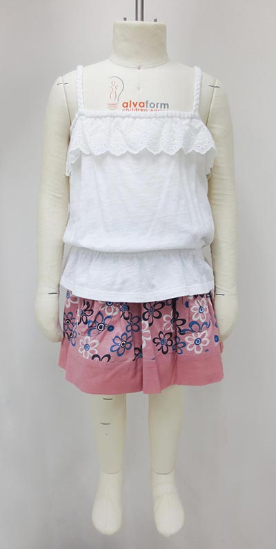 Knitted Cami Top + Woven Skirt