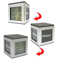 Sell Cube shape desktop alarm clock with photo frame