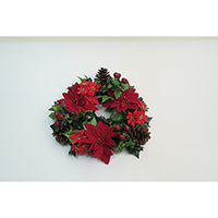 Poinsettia, Holly, Pinecone Ring