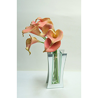 Real Touch Calla Lily on Glass Vase