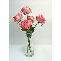 Real Touch Rose on Glass Vase