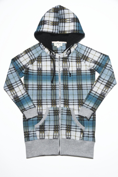 Hooded Jacket With Allover Check Print