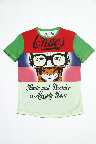 Crew Neck Tee With Water Print