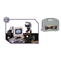 84pcs 100-200/300-600/600-1200x Zoom Power Deluxe Microscope Set with Metal Die Cast Body in Carrying Case