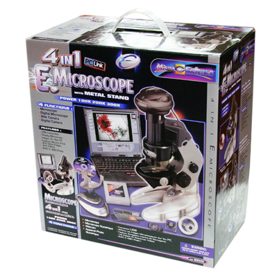 4 In 1 E-microscope (black Color With Metal Stand)