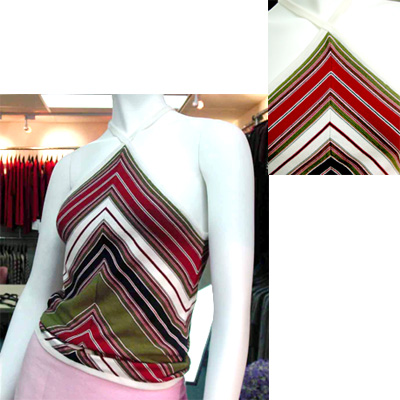 Vest, jersey knit stripe allover, 18gg, 60gm