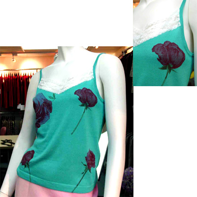 Vest, jersey knit with print pattern allover, 14gg, 60gm