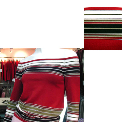 Pullover, jersey knit stripe allover, 18gg, 100gm