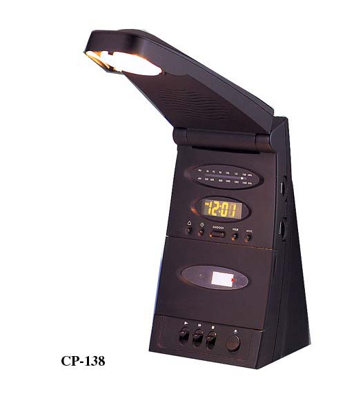 4 in 1 Folding Halogen Lamp with Alarm Clock Radio
& Cassette Player