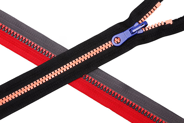 Neon Color Plastic Zipper with Different Color Slider Puller