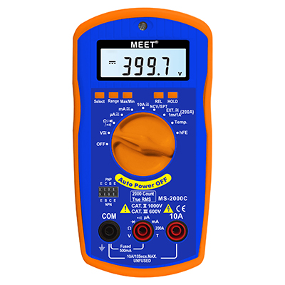 TRMS 2000 Count Digital Multimeter with Transistor Check and Temperature Measurement