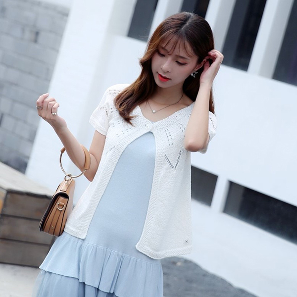 Pointelle Cardigan, Cotton Cardigan, Short-sleeve Cardigan, Summer Cardigan, White Cardigan, Cotton Linen Top