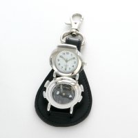 Key ring watch with compass