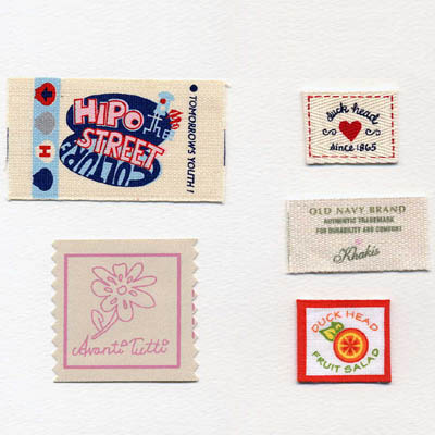 screen printed label on cotton ribbon